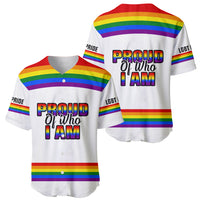 Pride Month LGBT Baseball Jersey Proud Of Who I Am White - Wonder Print Shop
