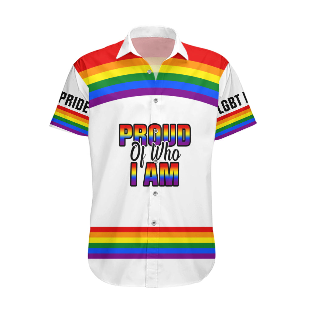 Pride Month LGBT Hawaiian Shirt Proud Of Who I Am White - Wonder Print Shop