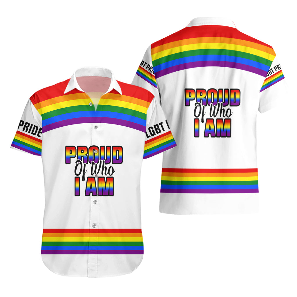 Pride Month LGBT Hawaiian Shirt Proud Of Who I Am White - Wonder Print Shop