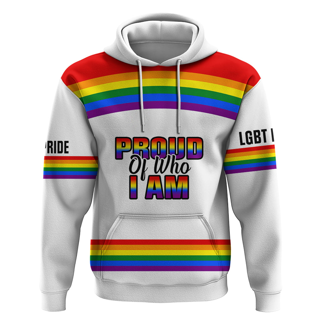 Pride Month LGBT Hoodie Proud Of Who I Am White - Wonder Print Shop