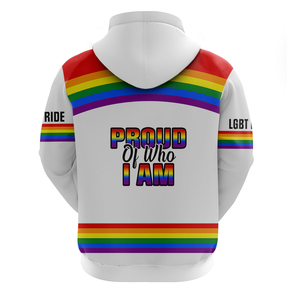 Pride Month LGBT Hoodie Proud Of Who I Am White - Wonder Print Shop