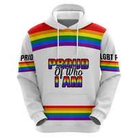 Pride Month LGBT Hoodie Proud Of Who I Am White - Wonder Print Shop