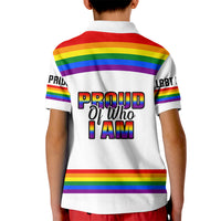 Pride Month LGBT Kid Polo Shirt Proud Of Who I Am White - Wonder Print Shop