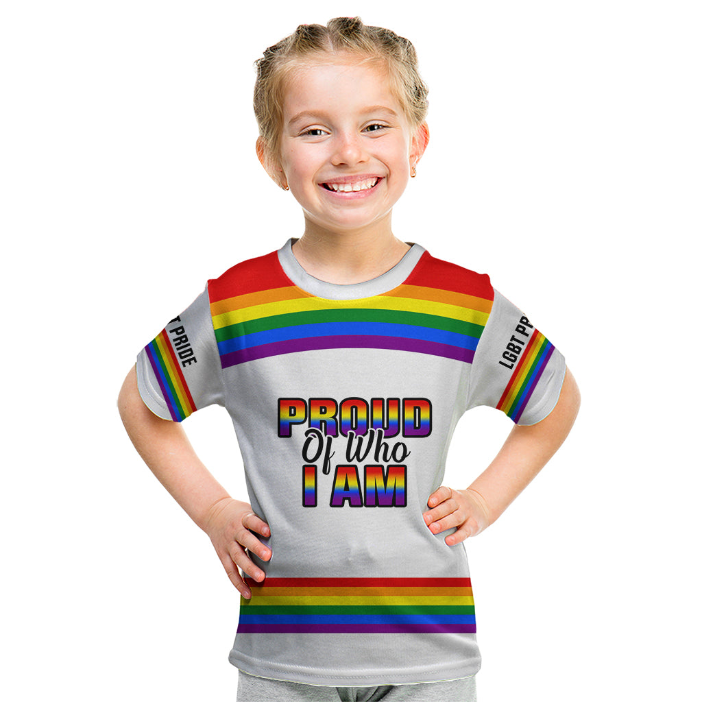 Pride Month LGBT Kid T Shirt Proud Of Who I Am White - Wonder Print Shop