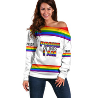 Pride Month LGBT Off Shoulder Sweater Proud Of Who I Am White - Wonder Print Shop