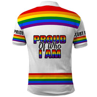 Pride Month LGBT Polo Shirt Proud Of Who I Am White - Wonder Print Shop