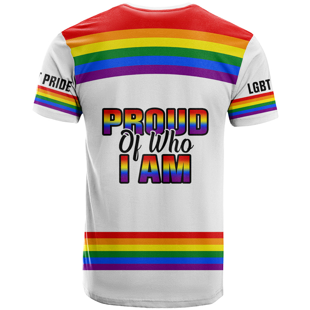 Pride Month LGBT T Shirt Proud Of Who I Am White - Wonder Print Shop