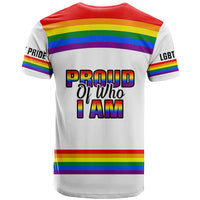 Pride Month LGBT T Shirt Proud Of Who I Am White - Wonder Print Shop