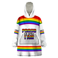 Pride Month LGBT Wearable Blanket Hoodie Proud Of Who I Am White - Wonder Print Shop
