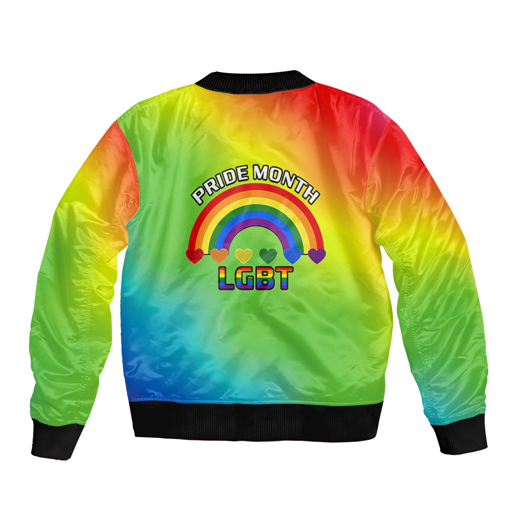 Pride Month LGBT Bomber Jacket In June We Wear Rainbow - Wonder Print Shop