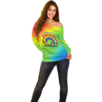 Pride Month LGBT Off Shoulder Sweater In June We Wear Rainbow - Wonder Print Shop