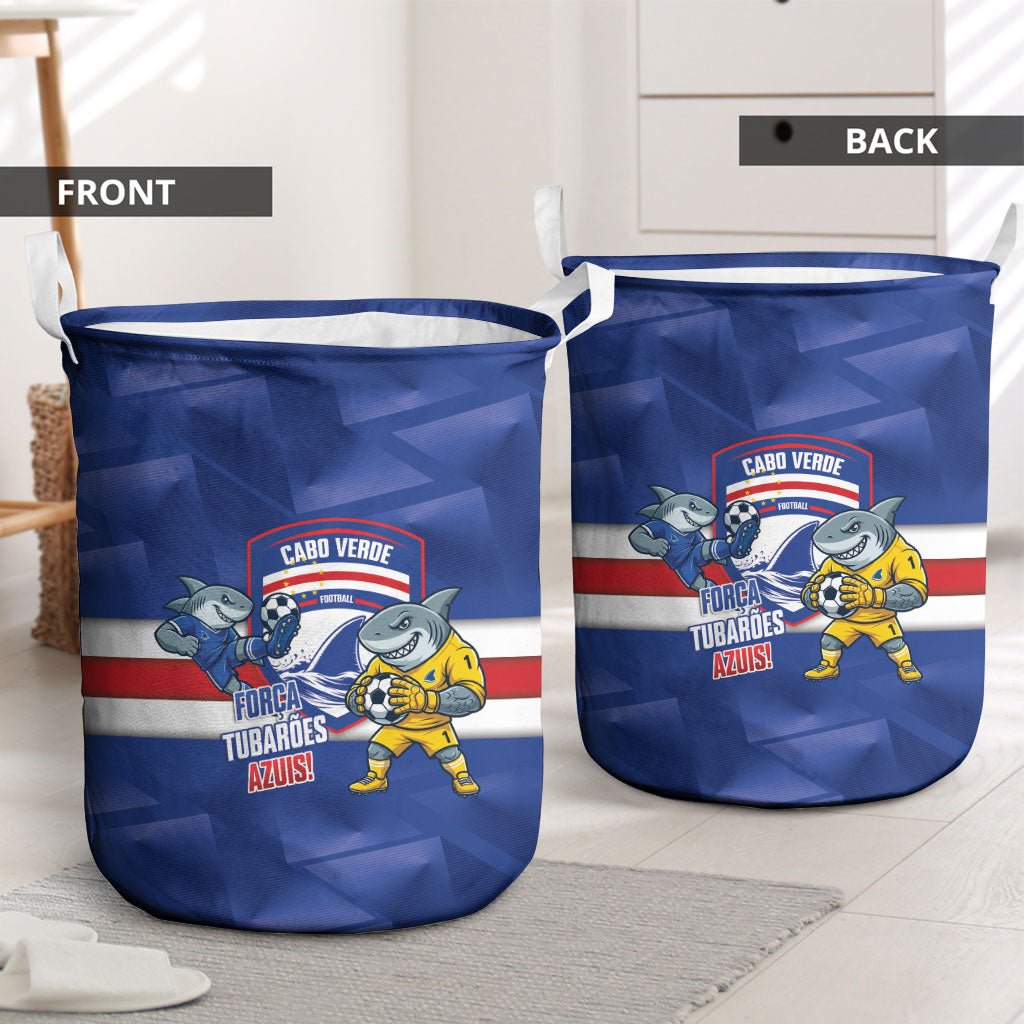 Cabo Verde Football 2026 Laundry Basket Forca Tubaroes Azuis