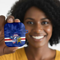 Cabo Verde Football 2026 AirPods Case Forca Tubaroes Azuis