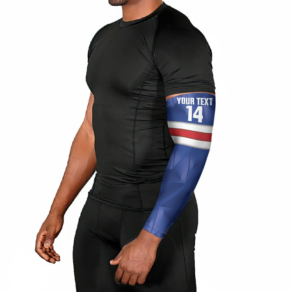 Cabo Verde Football 2026 Custom Arm Sleeves Forca Tubaroes Azuis