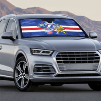 Cabo Verde Football 2026 Auto Sun Shade Forca Tubaroes Azuis
