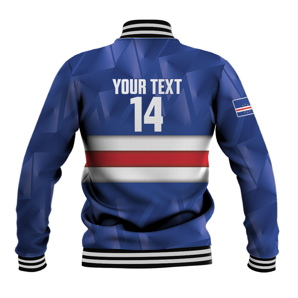 Cabo Verde Football 2026 Custom Baseball Jacket Forca Tubaroes Azuis