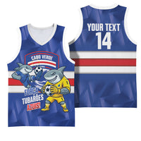 Cabo Verde Football 2026 Custom Basketball Jersey Forca Tubaroes Azuis