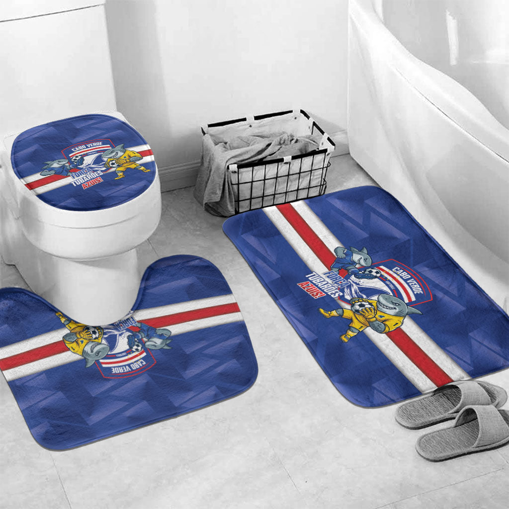 Cabo Verde Football 2026 Bathroom Set Forca Tubaroes Azuis