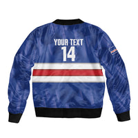 Cabo Verde Football 2026 Custom Bomber Jacket Forca Tubaroes Azuis