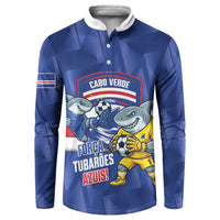 Cabo Verde Football 2026 Custom Button Sweatshirt Forca Tubaroes Azuis