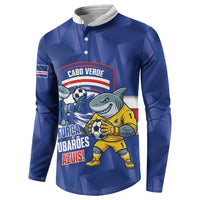 Cabo Verde Football 2026 Custom Button Sweatshirt Forca Tubaroes Azuis
