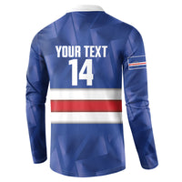 Cabo Verde Football 2026 Custom Button Sweatshirt Forca Tubaroes Azuis