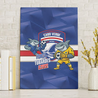 Cabo Verde Football 2026 Canvas Wall Art Forca Tubaroes Azuis