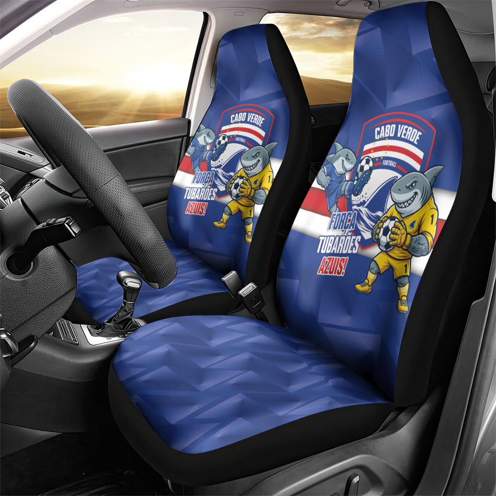 Cabo Verde Football 2026 Car Seat Cover Forca Tubaroes Azuis