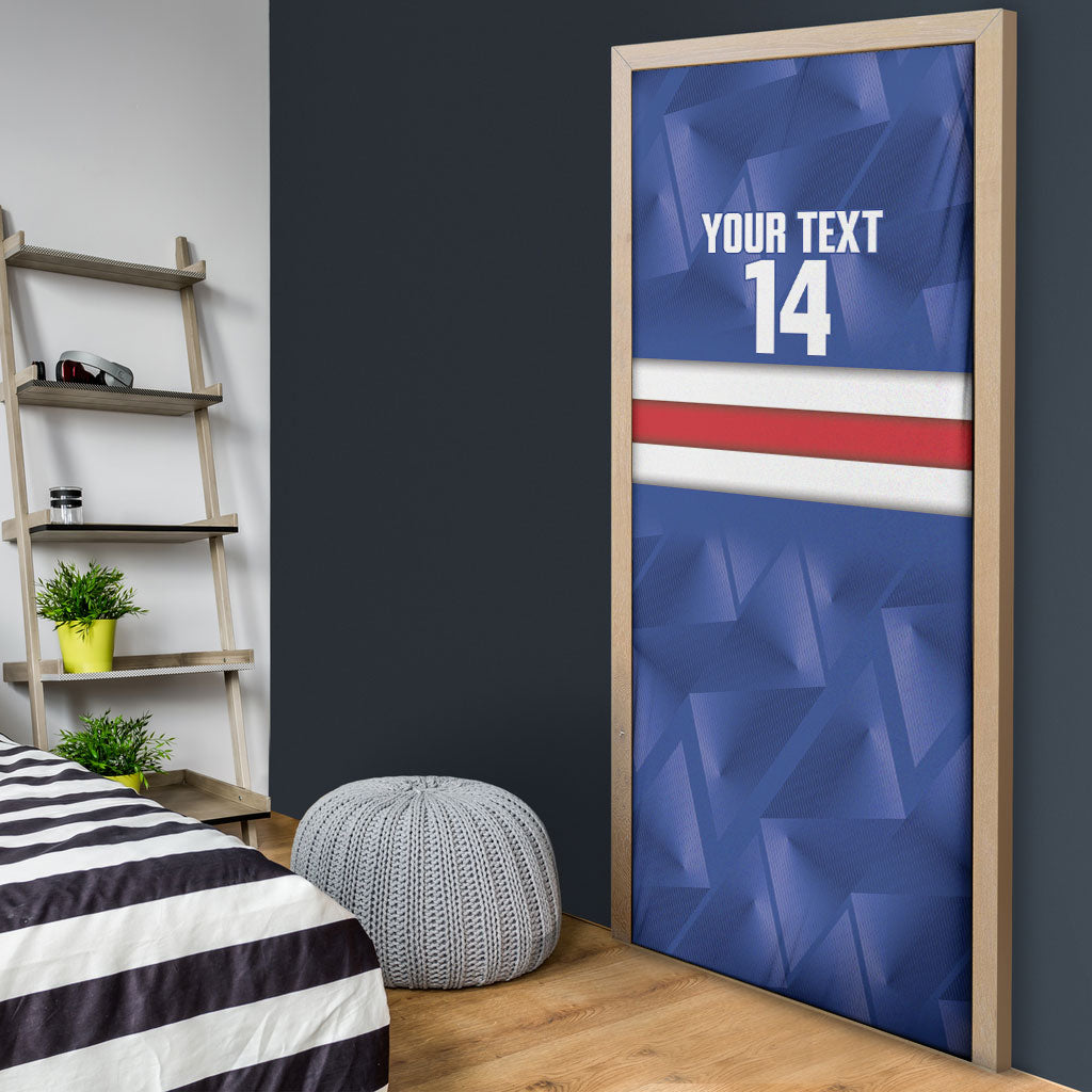 Cabo Verde Football 2026 Custom Door Cover Forca Tubaroes Azuis