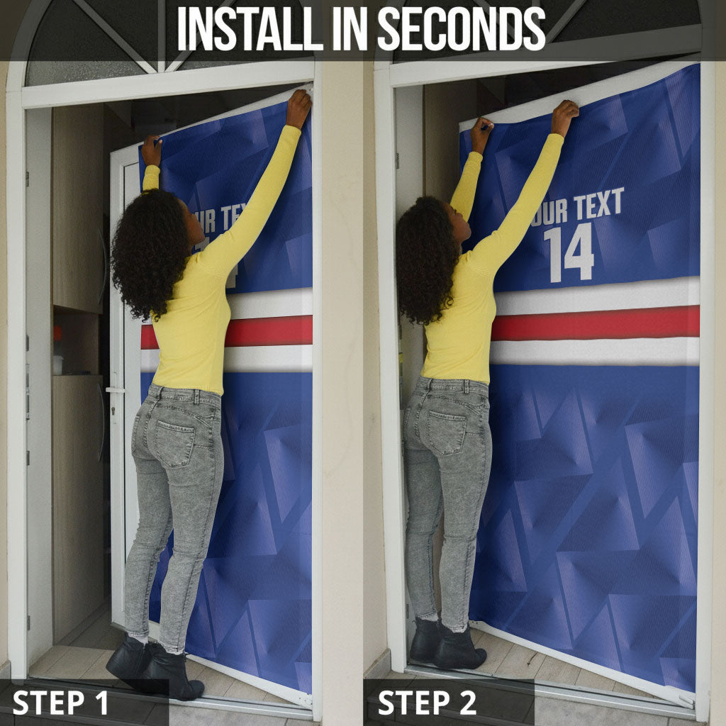 Cabo Verde Football 2026 Custom Door Cover Forca Tubaroes Azuis