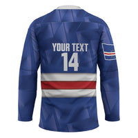 Cabo Verde Football 2026 Custom Hockey Jersey Forca Tubaroes Azuis