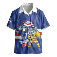 Cabo Verde Football 2026 Custom Kid Hawaiian Shirt Forca Tubaroes Azuis