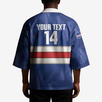 Cabo Verde Football 2026 Custom Kimono Forca Tubaroes Azuis