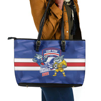 Cabo Verde Football 2026 Leather Tote Bag Forca Tubaroes Azuis