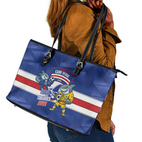 Cabo Verde Football 2026 Leather Tote Bag Forca Tubaroes Azuis