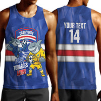 Cabo Verde Football 2026 Custom Men Tank Top Forca Tubaroes Azuis