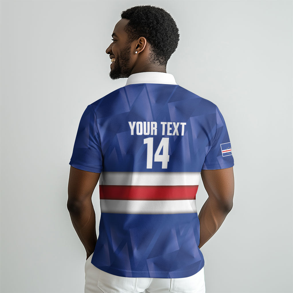 Cabo Verde Football 2026 Custom Polo Shirt Forca Tubaroes Azuis