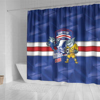 Cabo Verde Football 2026 Shower Curtain Forca Tubaroes Azuis