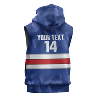 Cabo Verde Football 2026 Custom Sleeveless Zip Hoodie Forca Tubaroes Azuis