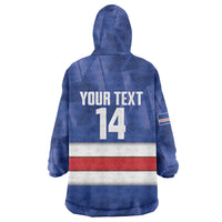 Cabo Verde Football 2026 Custom Wearable Blanket Hoodie Forca Tubaroes Azuis