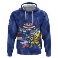 Cabo Verde Football 2026 Custom Zip Hoodie Forca Tubaroes Azuis
