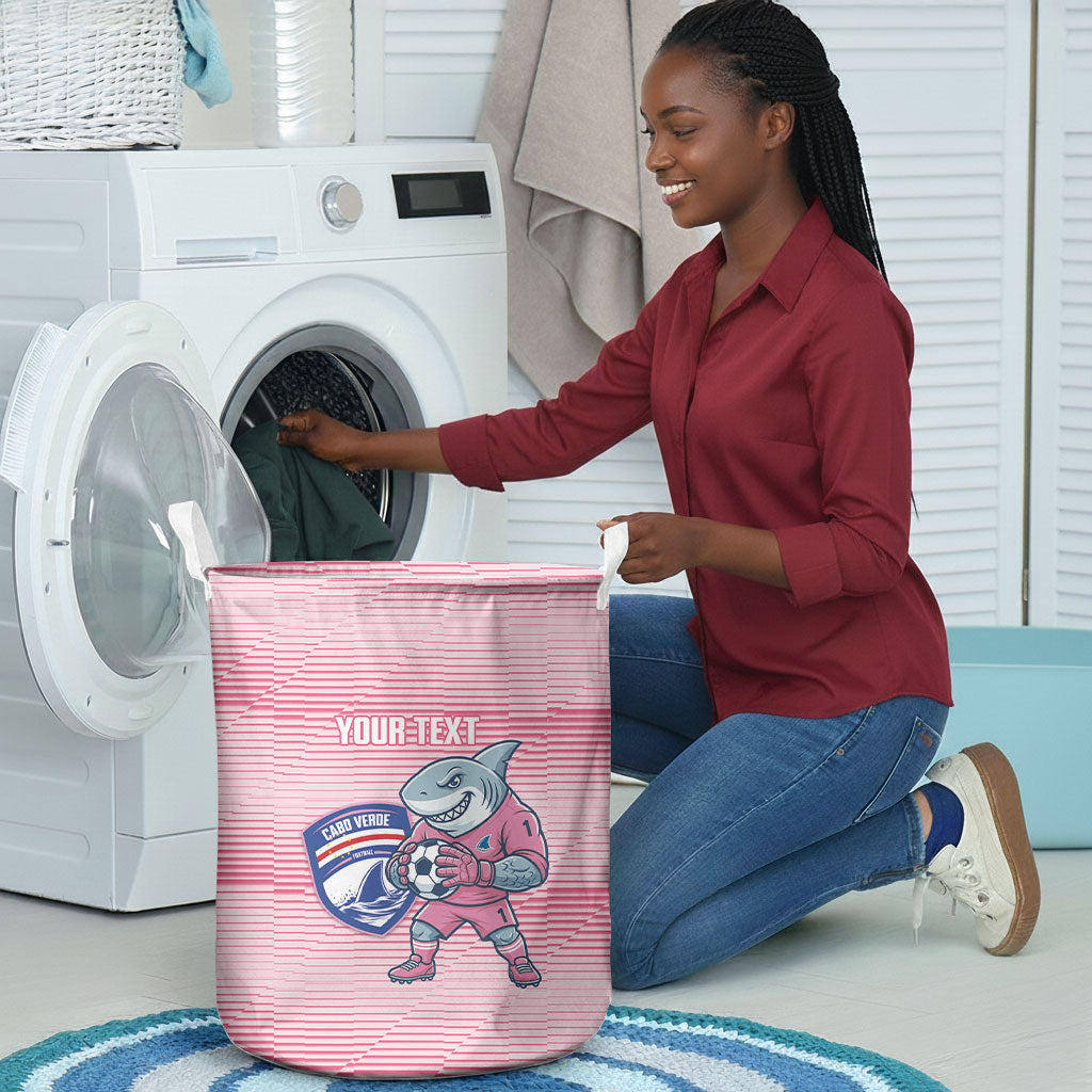 Cabo Verde Football 2026 Custom Laundry Basket Tubaroes Azuis Goalkeeper Pink Jersey
