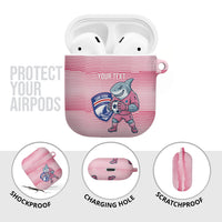 Cabo Verde Football 2026 Custom AirPods Case Tubaroes Azuis Goalkeeper Pink Jersey