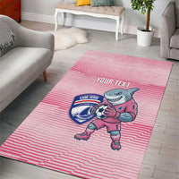 Cabo Verde Football 2026 Custom Area Rug Tubaroes Azuis Goalkeeper Pink Jersey