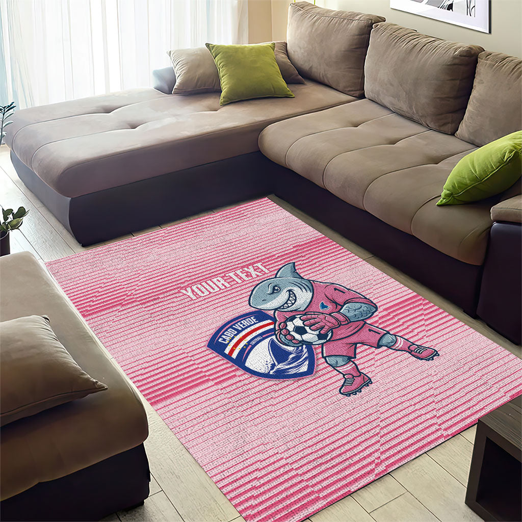 Cabo Verde Football 2026 Custom Area Rug Tubaroes Azuis Goalkeeper Pink Jersey