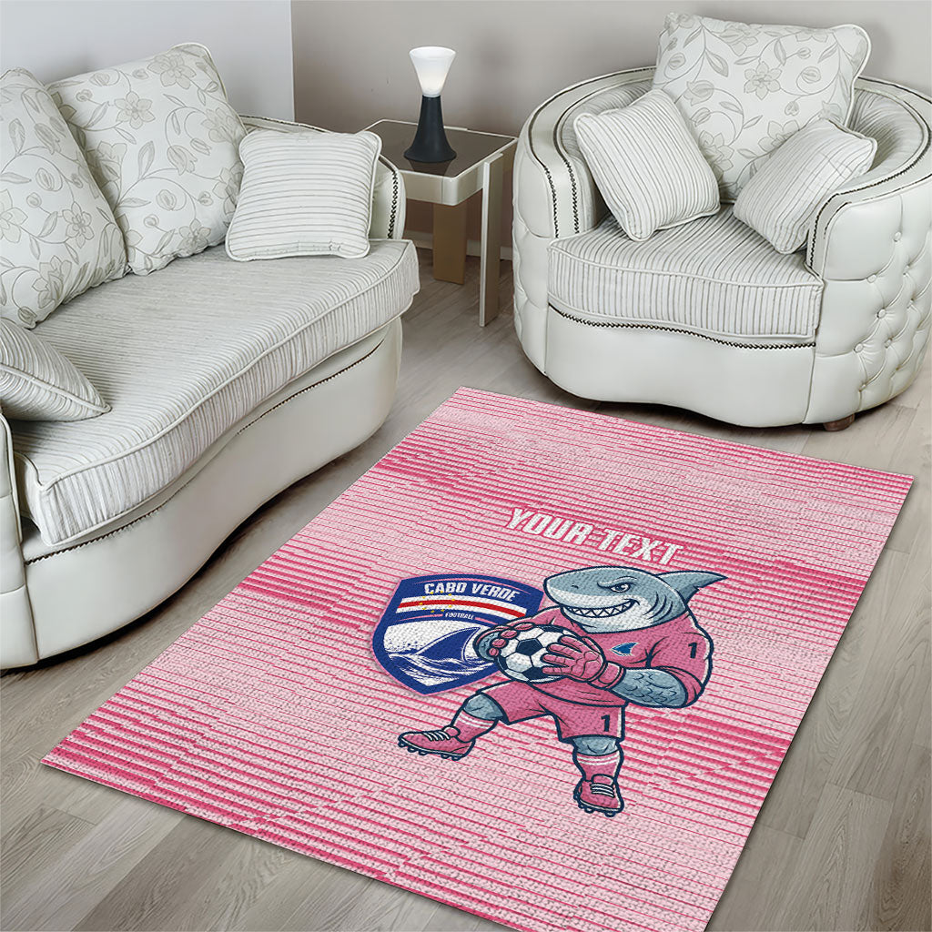Cabo Verde Football 2026 Custom Area Rug Tubaroes Azuis Goalkeeper Pink Jersey