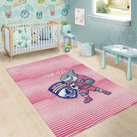 Cabo Verde Football 2026 Custom Area Rug Tubaroes Azuis Goalkeeper Pink Jersey