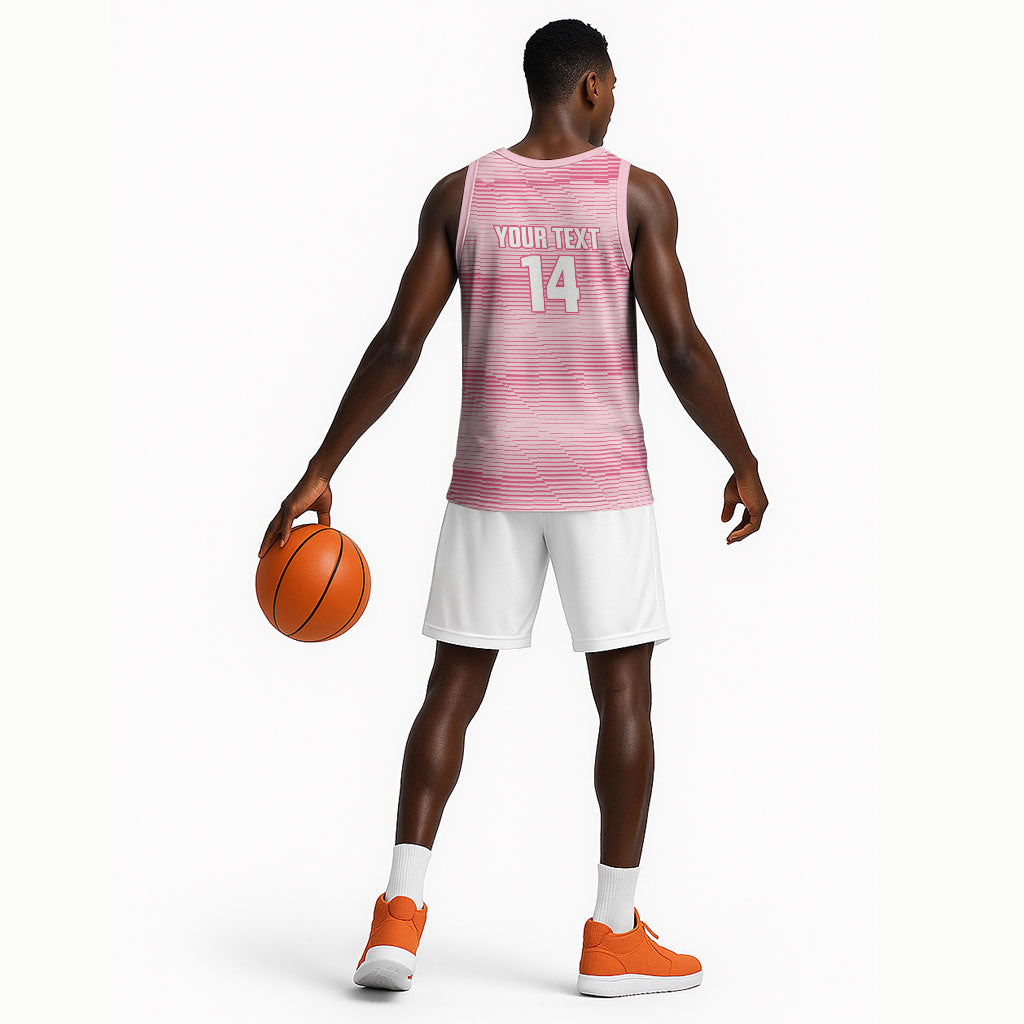 Cabo Verde Football 2026 Custom Basketball Jersey Tubaroes Azuis Goalkeeper Pink Jersey