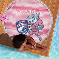 Cabo Verde Football 2026 Custom Beach Blanket Tubaroes Azuis Goalkeeper Pink Jersey