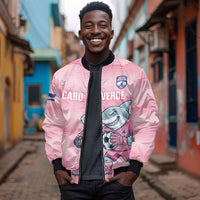 Cabo Verde Football 2026 Custom Bomber Jacket Tubaroes Azuis Goalkeeper Pink Jersey